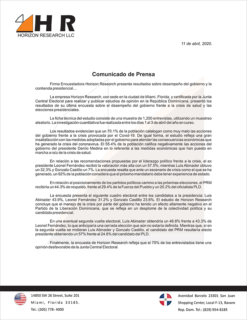 HR - INFORME DE RESULTADOS :: Comunicado de Prensa