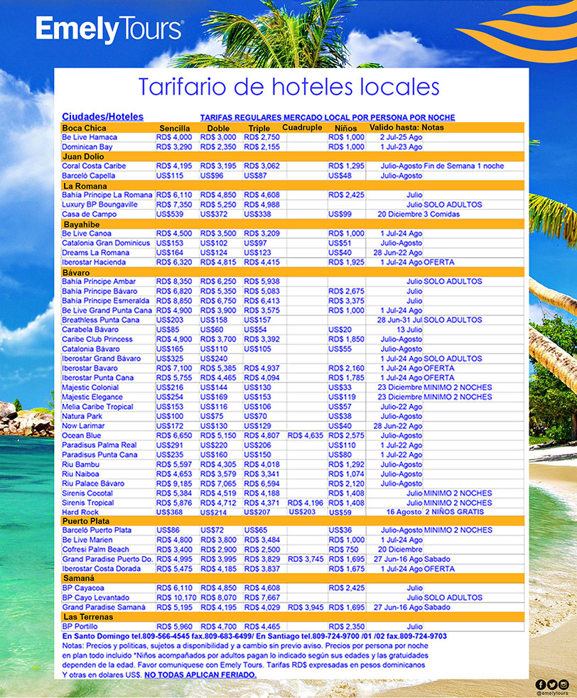 EMELY TOURS :: Aprovecha las ofertas y vete de vacaciones con tu familia [VER TARIFARIO]