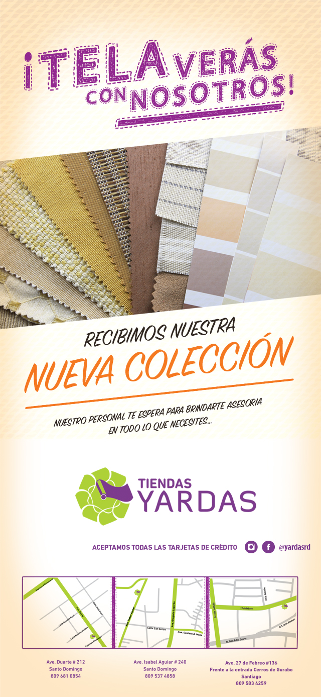 Tiendas YARDAS :: Recibimos nuestra NUEVA COLECCION - TELA vers con NOSOTROS
